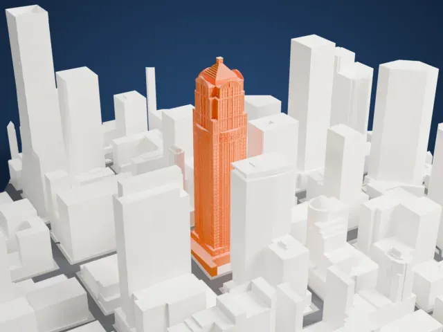 1201 Third Avenue model, West view