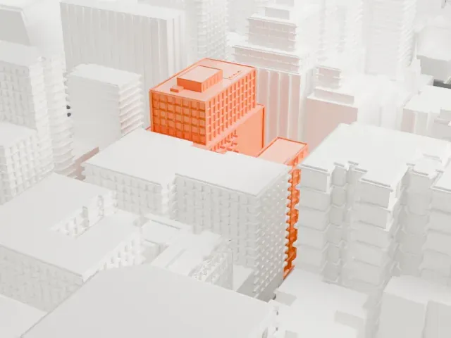 121 East 22nd model, West view