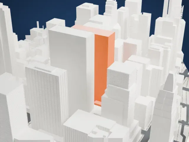 1211 Avenue of the Americas model, North view