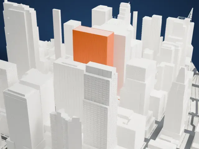 1221 Avenue of the Americas model, North view