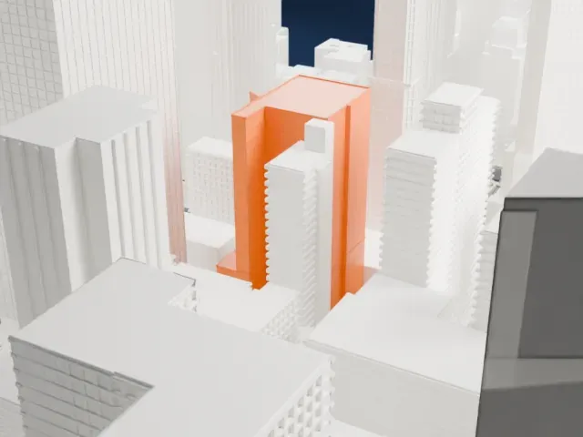 125 West 55th Street model, East view