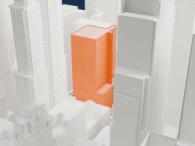 125 West 55th Street model, West view