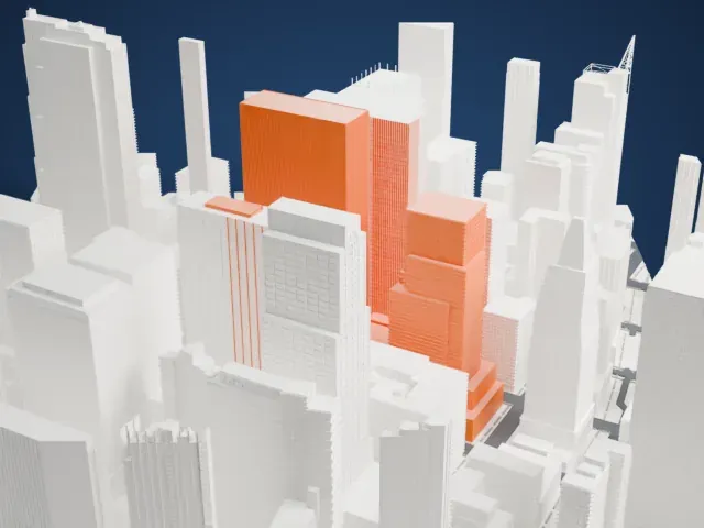 1251 Avenue of the Americas model, North view