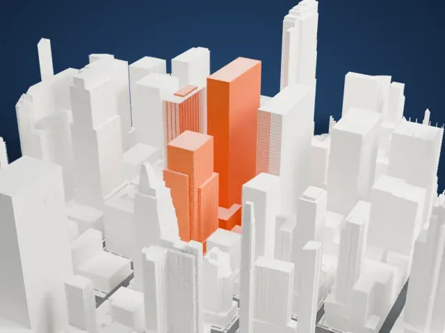 1251 Avenue of the Americas model, West view