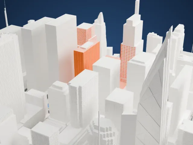 1271 Avenue of the Americas model, East view