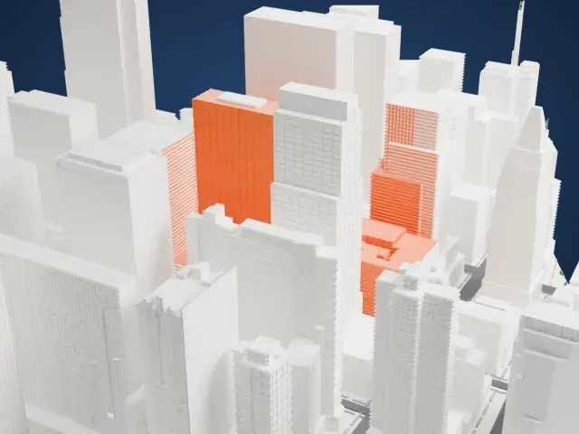 1271 Avenue of the Americas model, North view