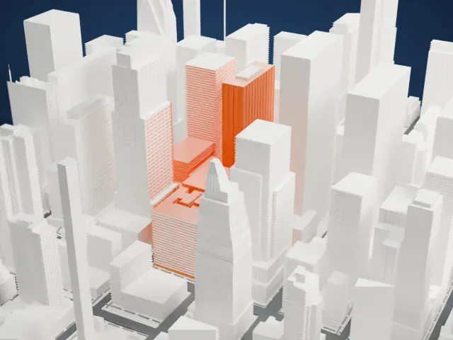 1271 Avenue of the Americas model, West view