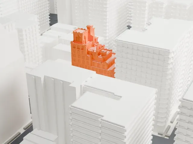 133 East 80th Street model, East view
