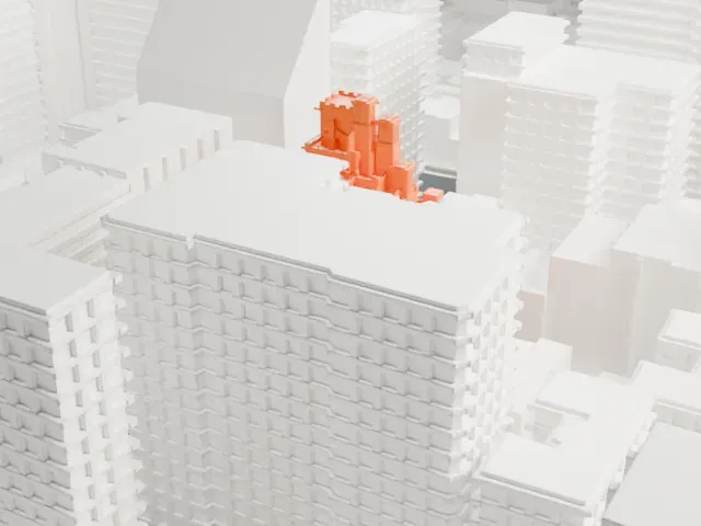 133 East 80th Street model, North view