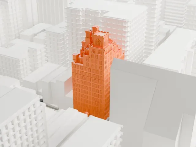 133 East 80th Street model, South view