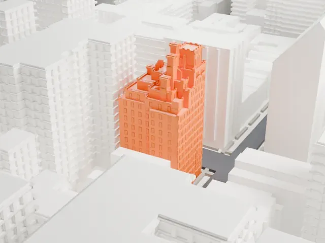 133 East 80th Street model, West view