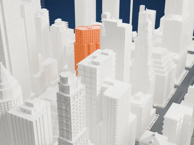 135 East 57th Street model, North view