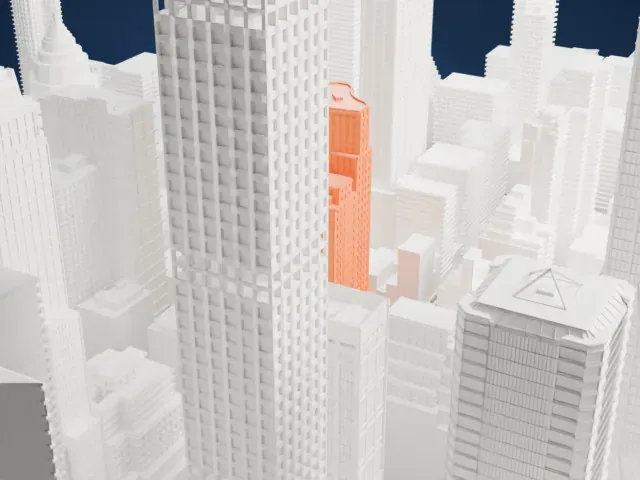 135 East 57th Street model, West view