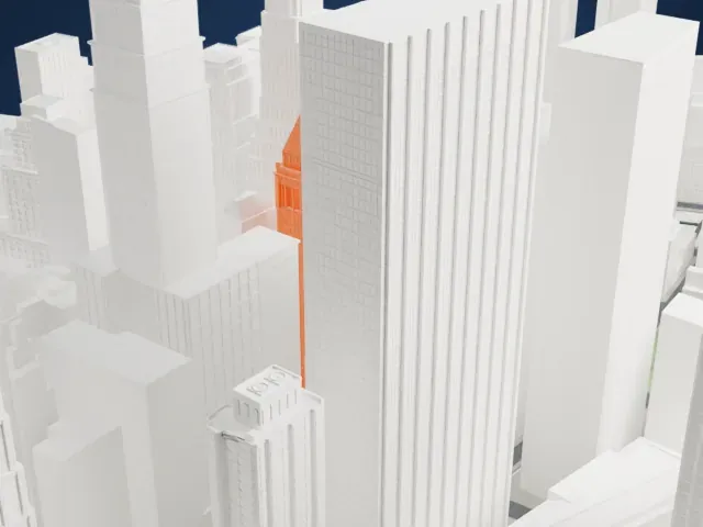 14 Wall Street model, East view