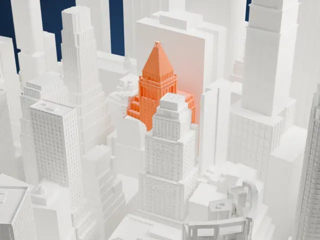 14 Wall Street model, South view
