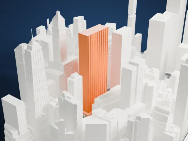 140 Broadway model, East view