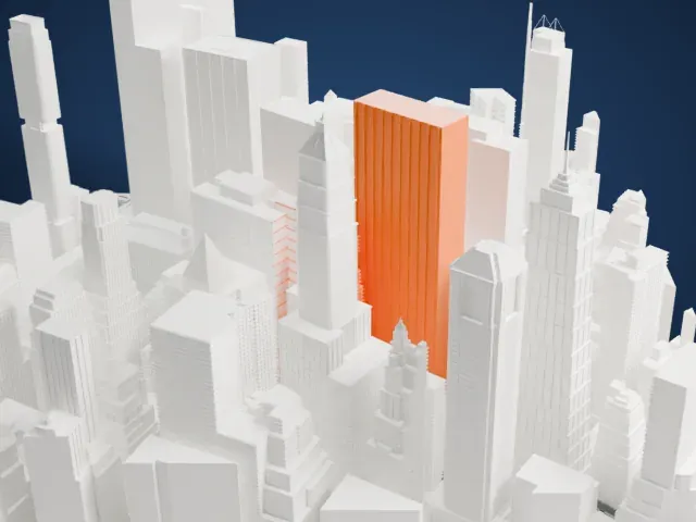 140 Broadway model, South view