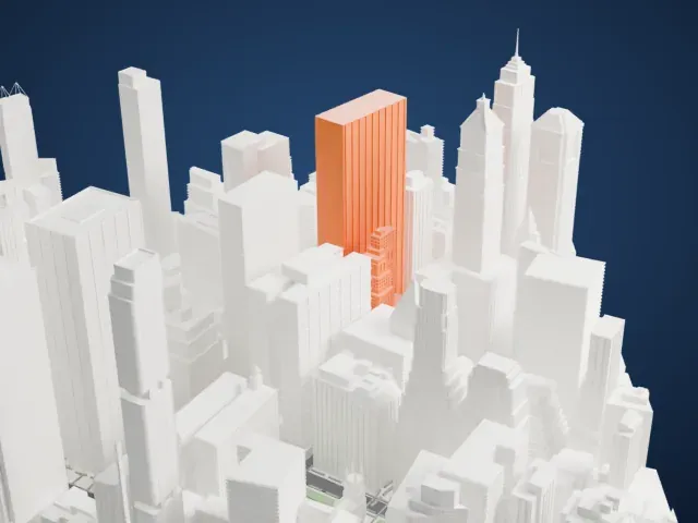 140 Broadway model, West view