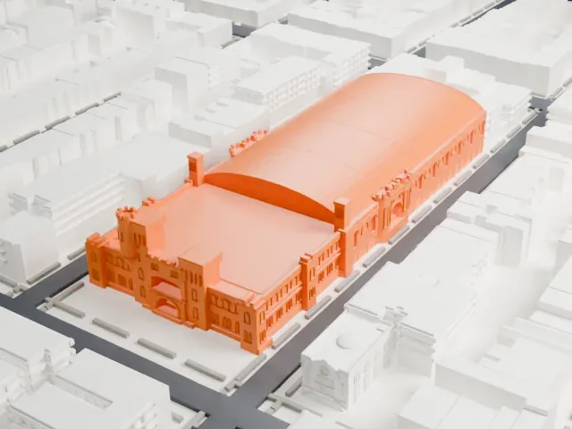 14th Regiment Armory model, East view