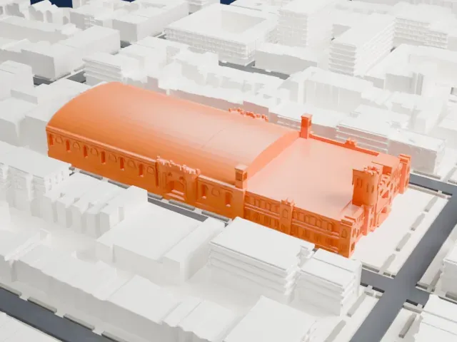 14th Regiment Armory model, South view