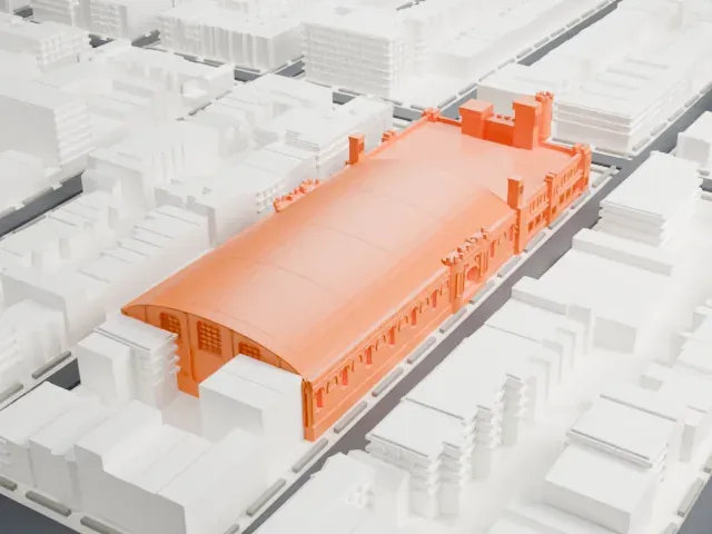14th Regiment Armory model, West view