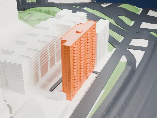 1520 Sedgwick Avenue model, North view