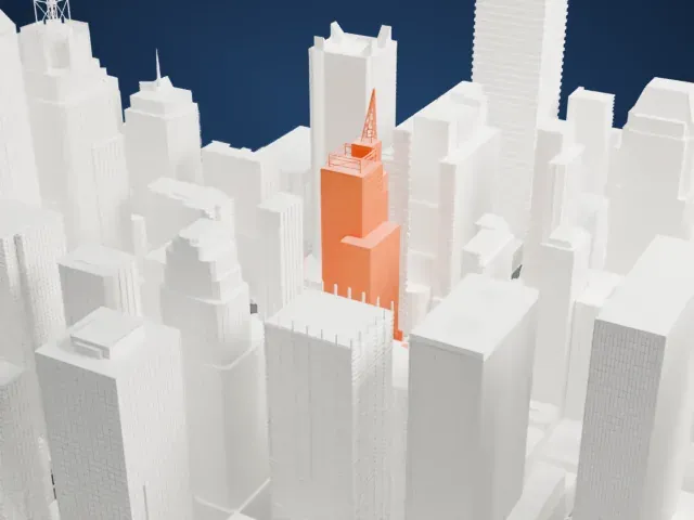 1540 Broadway model, East view
