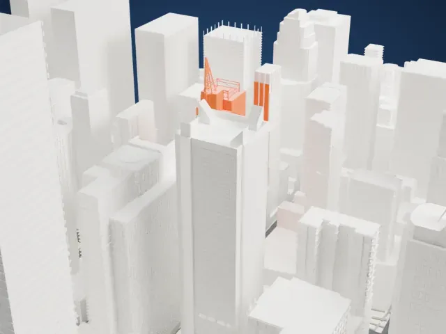 1540 Broadway model, West view