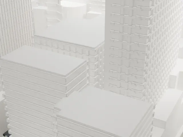 1552 Broadway model, East view