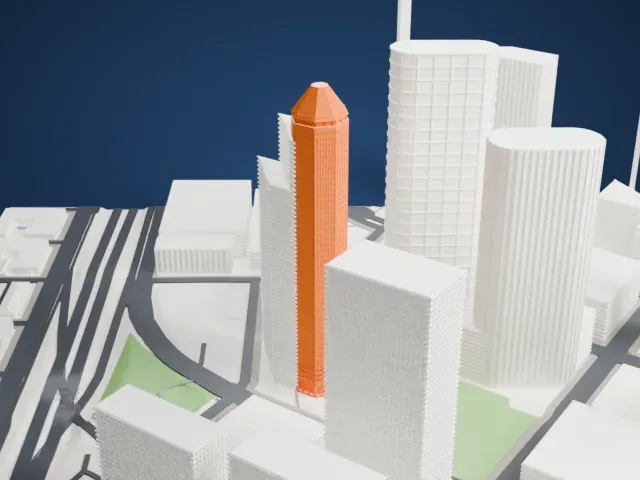 1600 Smith Street model, South view