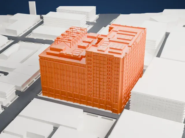 165 Halsey Street model, East view