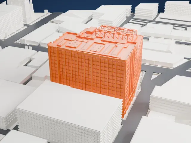 165 Halsey Street model, North view