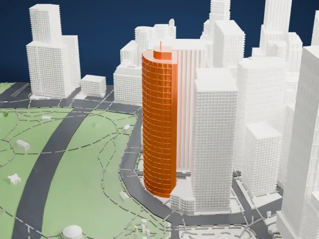 17 State Street model, South view