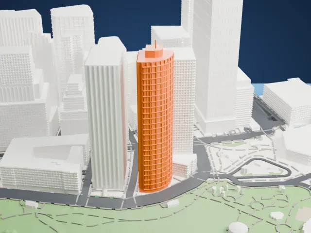 17 State Street model, West view