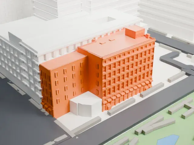 170–176 John Street model, East view