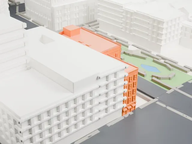 170–176 John Street model, South view