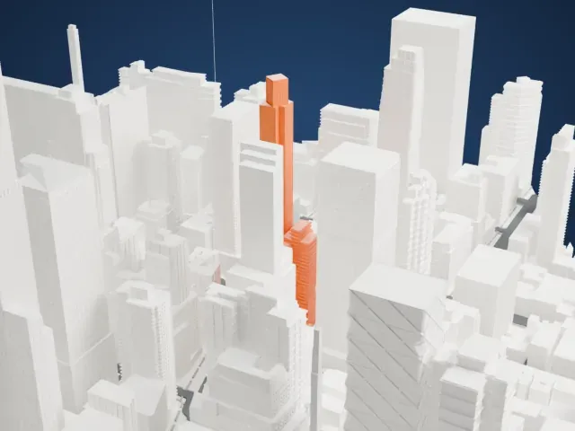 1717 Broadway model, North view
