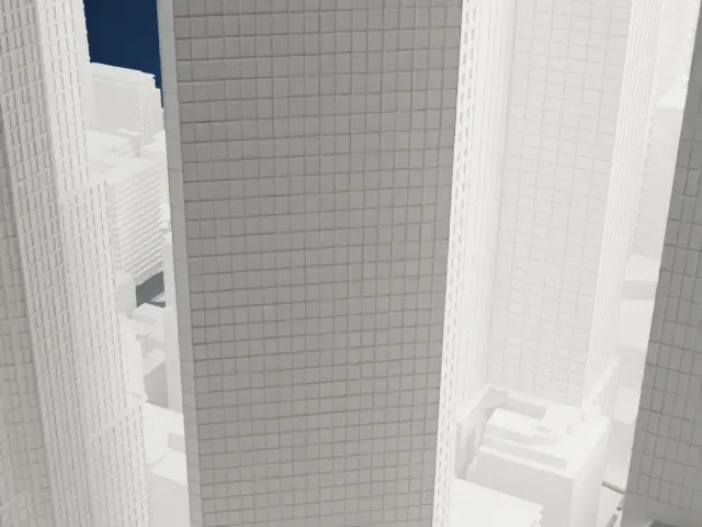 1740 Broadway model, East view