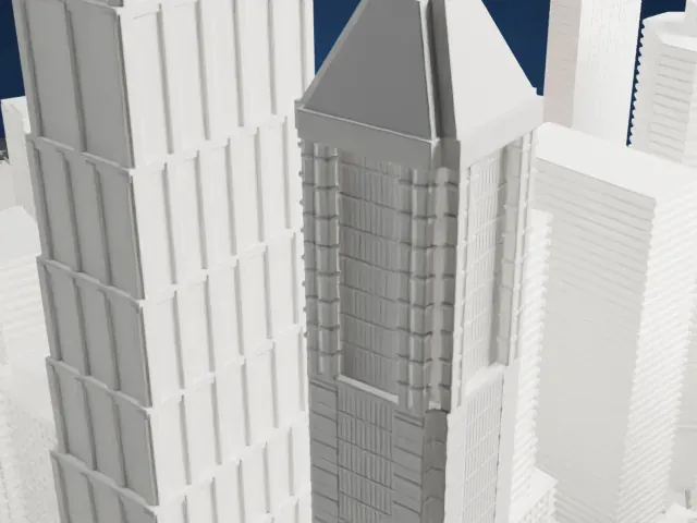 175 Water Street model, West view