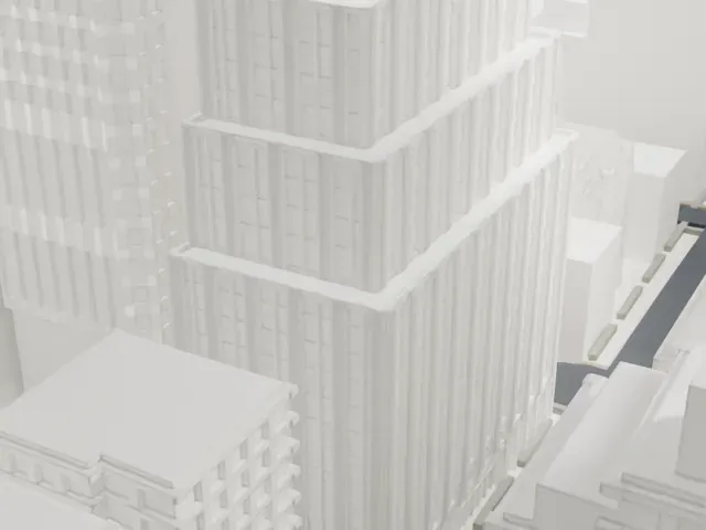 18 East 50th Street model, South view