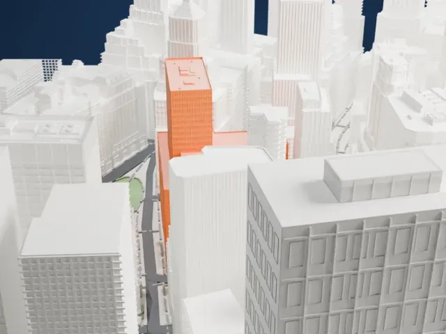 2 Broadway model, South view