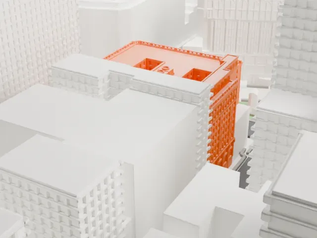 2 Herald Square model, East view
