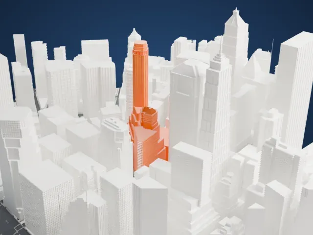 20 Exchange Place model, East view