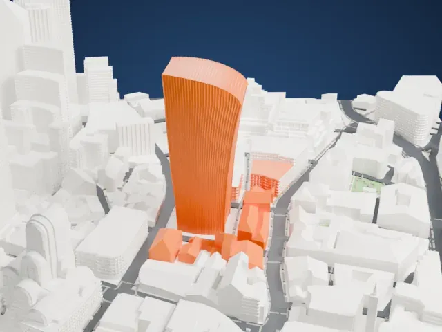 20 Fenchurch Street model, West view