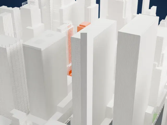 20 Times Square model, East view