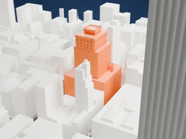200 Madison Avenue model, West view