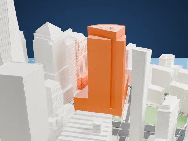 200 West Street model, East view