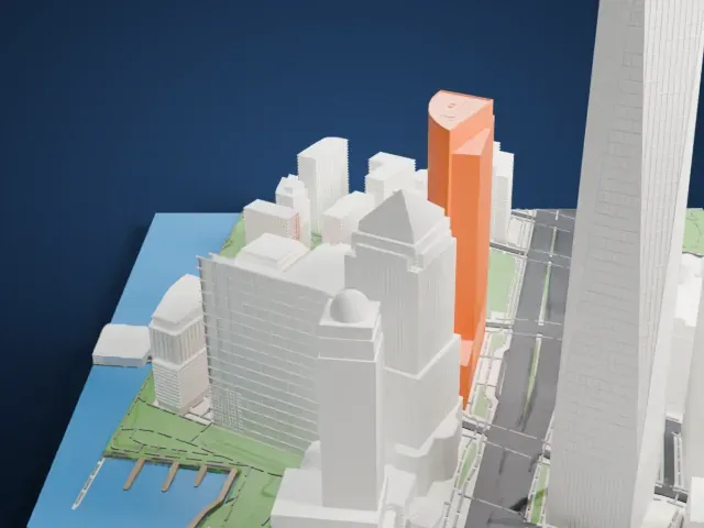 200 West Street model, South view