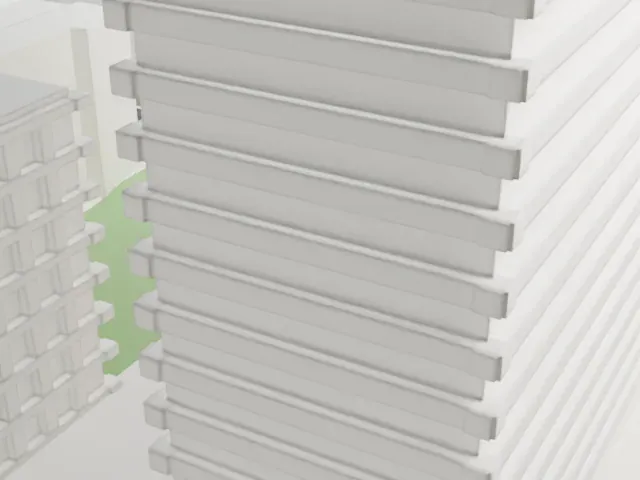 207 East 32nd Street model, North view