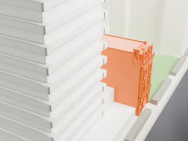 207 East 32nd Street model, West view
